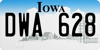 IA license plate DWA628