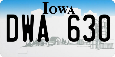 IA license plate DWA630