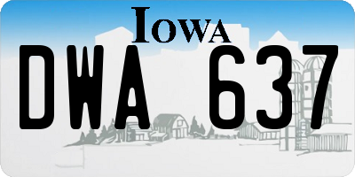 IA license plate DWA637