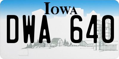 IA license plate DWA640