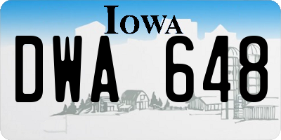 IA license plate DWA648