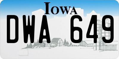 IA license plate DWA649