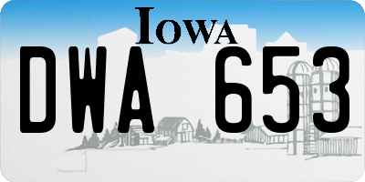 IA license plate DWA653