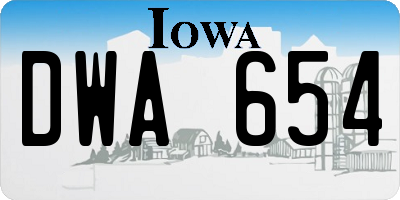 IA license plate DWA654