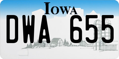 IA license plate DWA655
