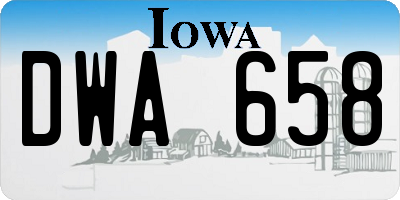 IA license plate DWA658