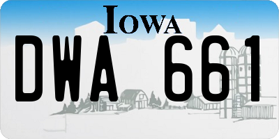 IA license plate DWA661