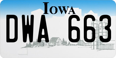IA license plate DWA663