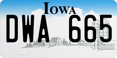 IA license plate DWA665