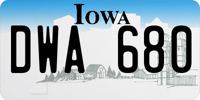 IA license plate DWA680