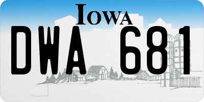 IA license plate DWA681