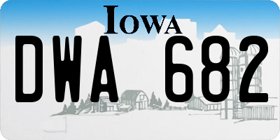 IA license plate DWA682