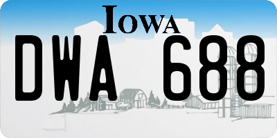 IA license plate DWA688
