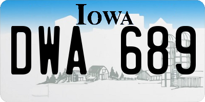 IA license plate DWA689