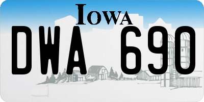 IA license plate DWA690