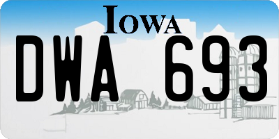 IA license plate DWA693