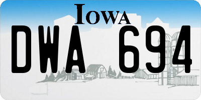 IA license plate DWA694