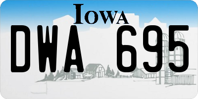 IA license plate DWA695