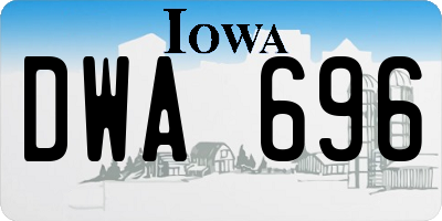 IA license plate DWA696