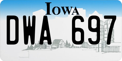 IA license plate DWA697