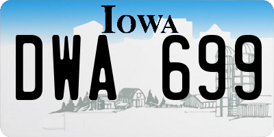 IA license plate DWA699