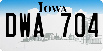 IA license plate DWA704