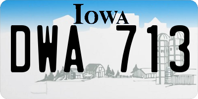 IA license plate DWA713