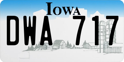 IA license plate DWA717