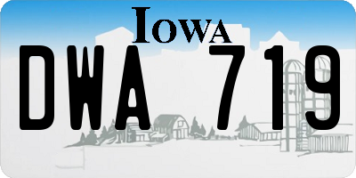 IA license plate DWA719