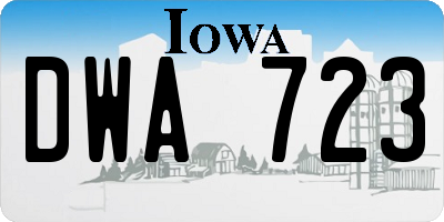 IA license plate DWA723