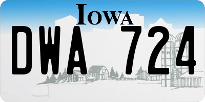 IA license plate DWA724