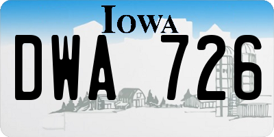 IA license plate DWA726