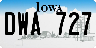 IA license plate DWA727