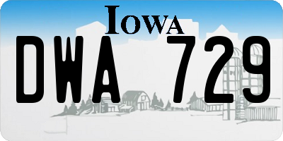 IA license plate DWA729