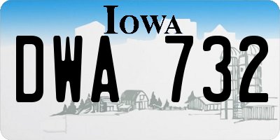 IA license plate DWA732