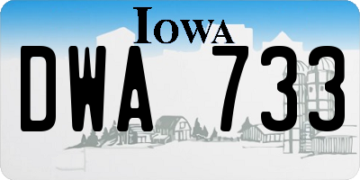 IA license plate DWA733