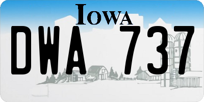 IA license plate DWA737