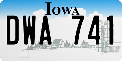 IA license plate DWA741