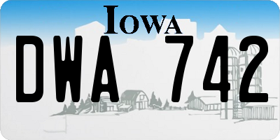 IA license plate DWA742
