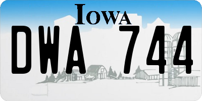 IA license plate DWA744