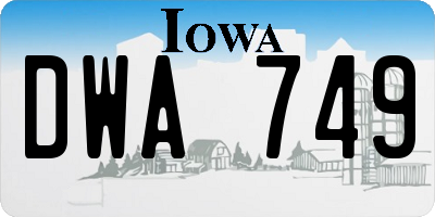 IA license plate DWA749