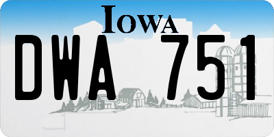IA license plate DWA751