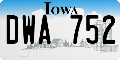 IA license plate DWA752