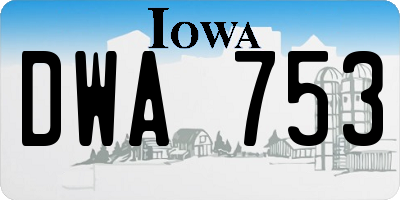 IA license plate DWA753