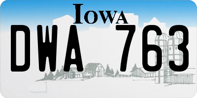 IA license plate DWA763