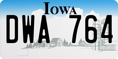 IA license plate DWA764