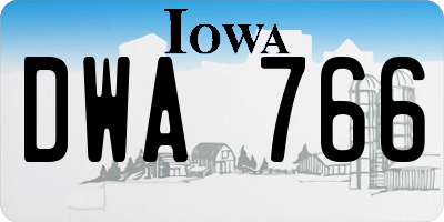 IA license plate DWA766