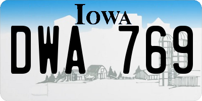 IA license plate DWA769