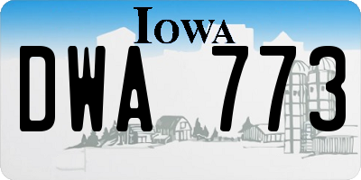 IA license plate DWA773