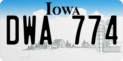 IA license plate DWA774